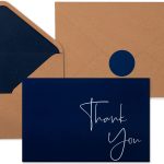 VNS Creations 100 pack Thank You Cards with Envelopes & Stickers - Classy 4x6 Blank Thank You Cards Bulk Box Set - Large Thank You Notes for Wedding, Small Business, Baby & Bridal Shower (Navy Blue)
